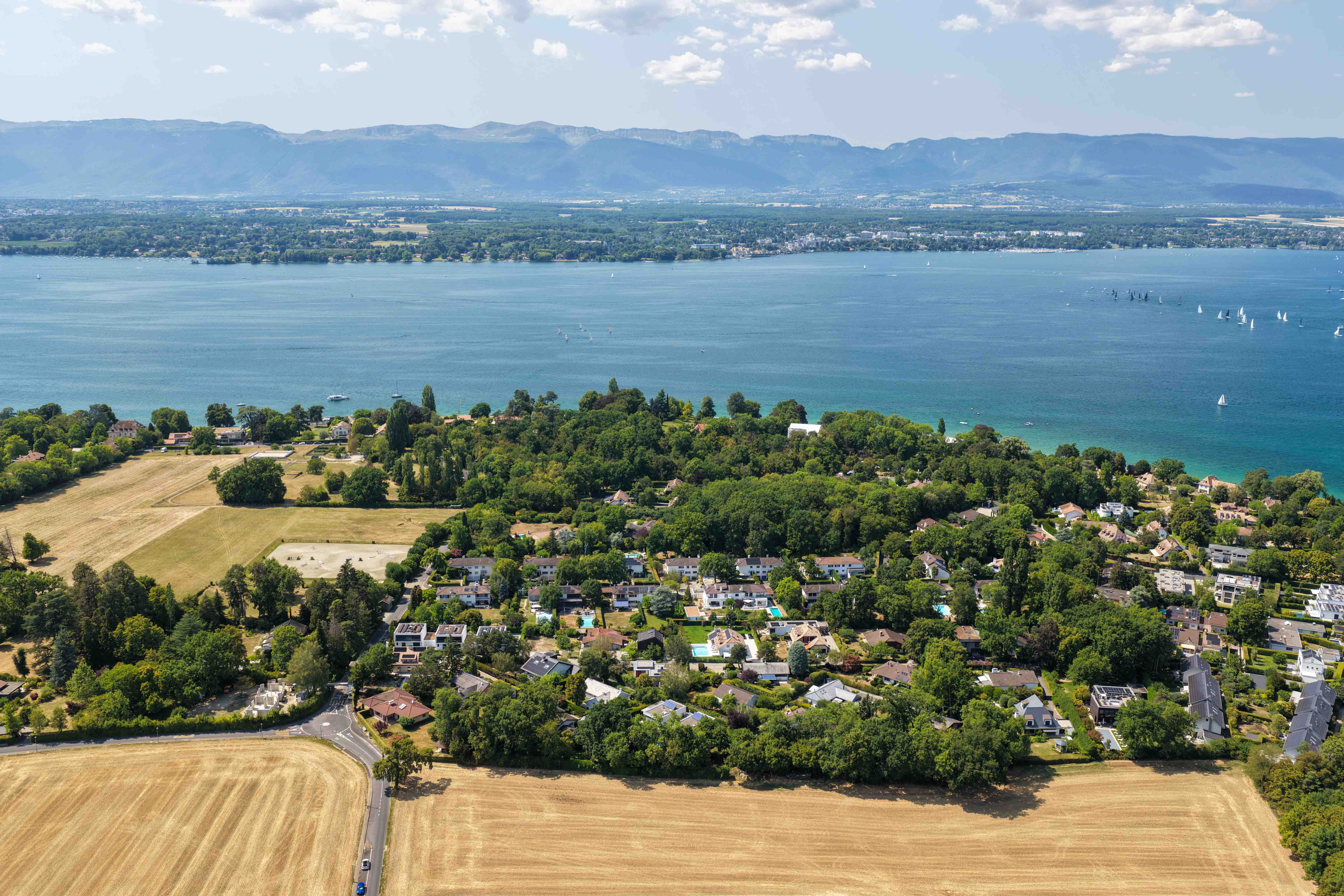 Lake view drone